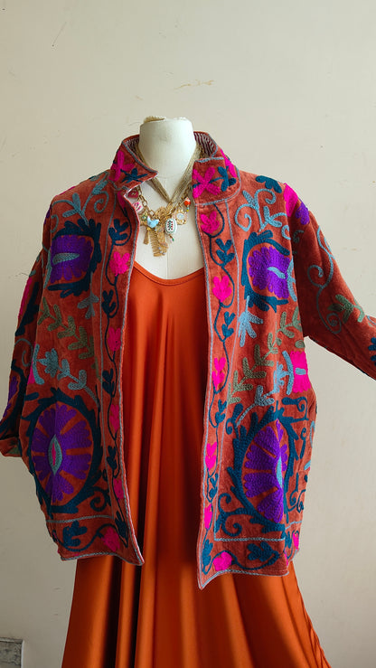 Giacca Boho con Tasche Laterali
