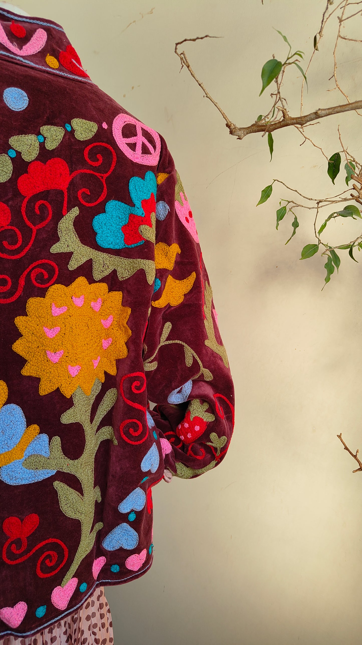 Giacca Boho con Tasche Laterali