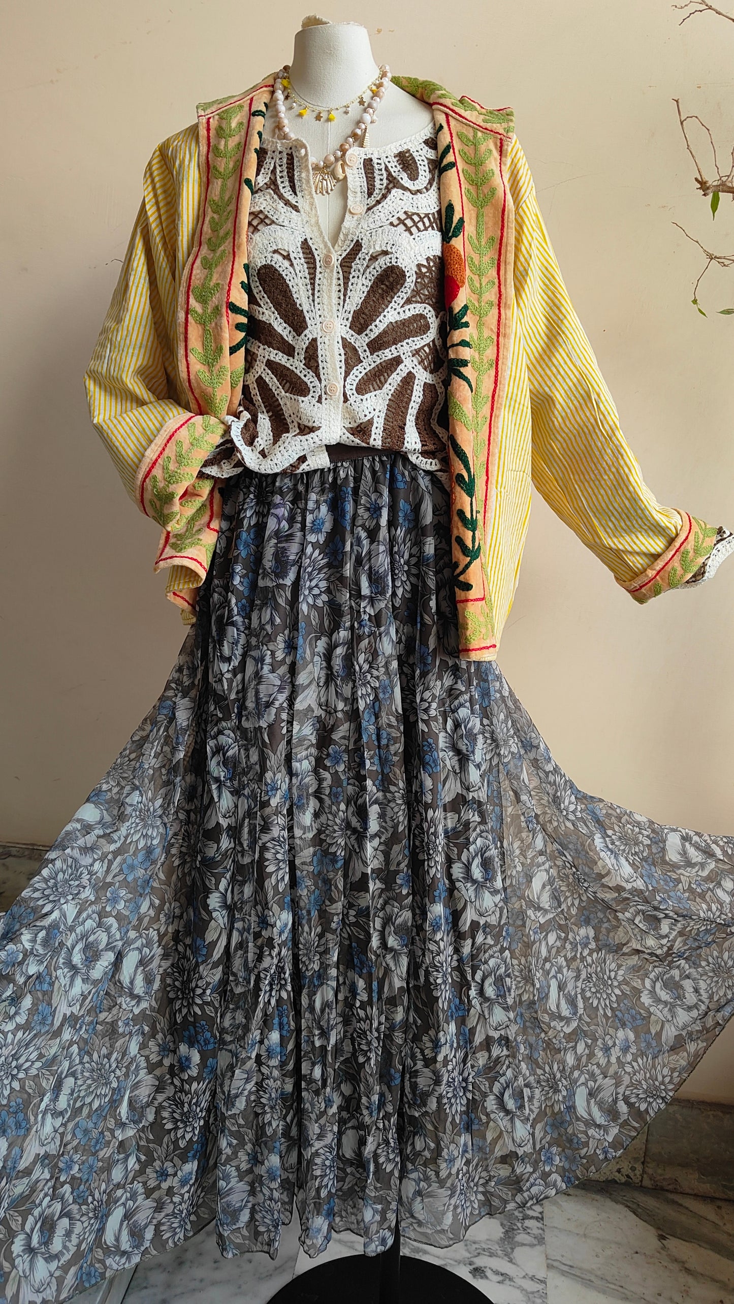 Giacca Boho con Tasche Laterali