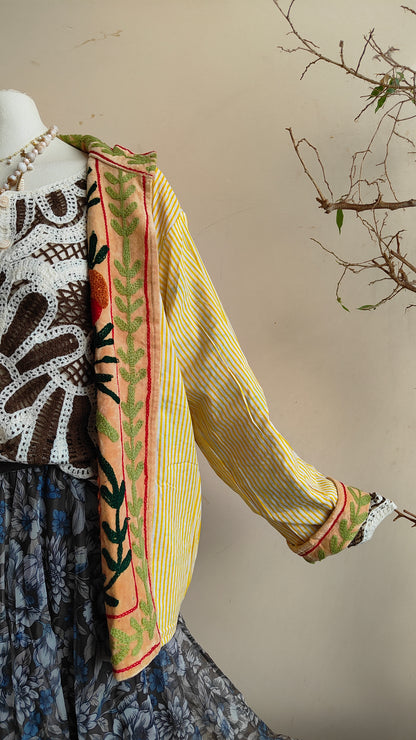 Giacca Boho con Tasche Laterali