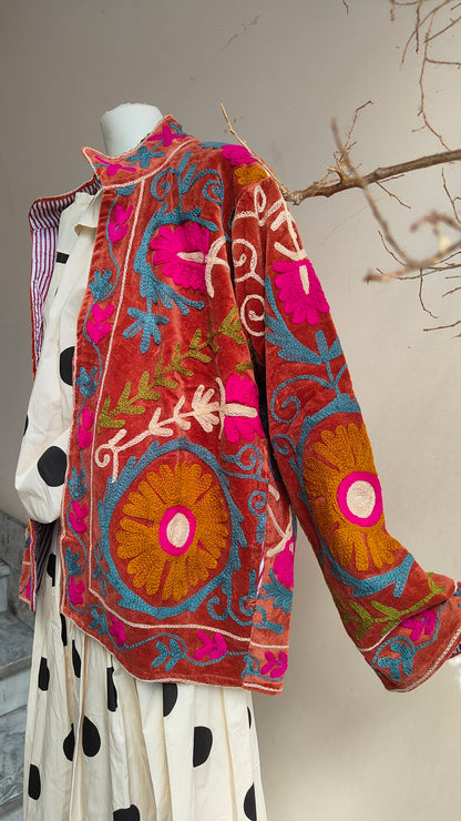 Giacca Boho con Tasche Laterali