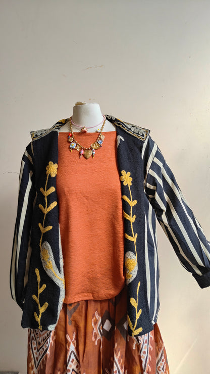Giacca Boho tasche Canapa