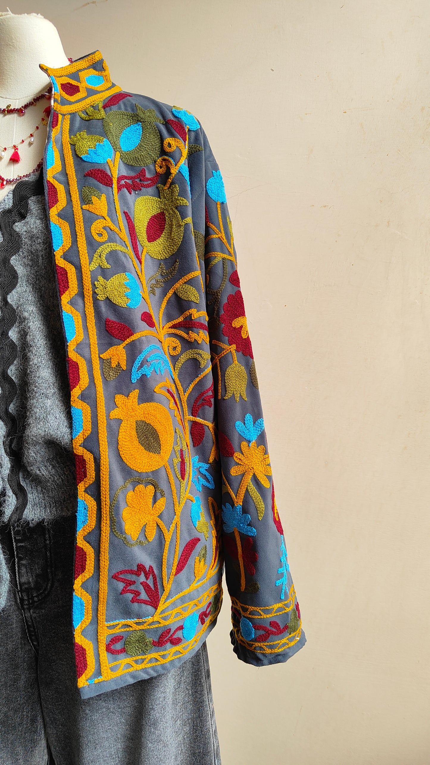 Giacca Boho con Tasche Laterali