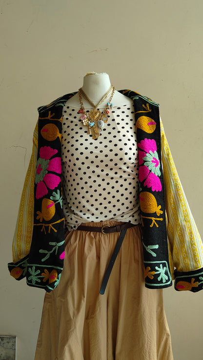 Giacca Boho con Tasche Laterali