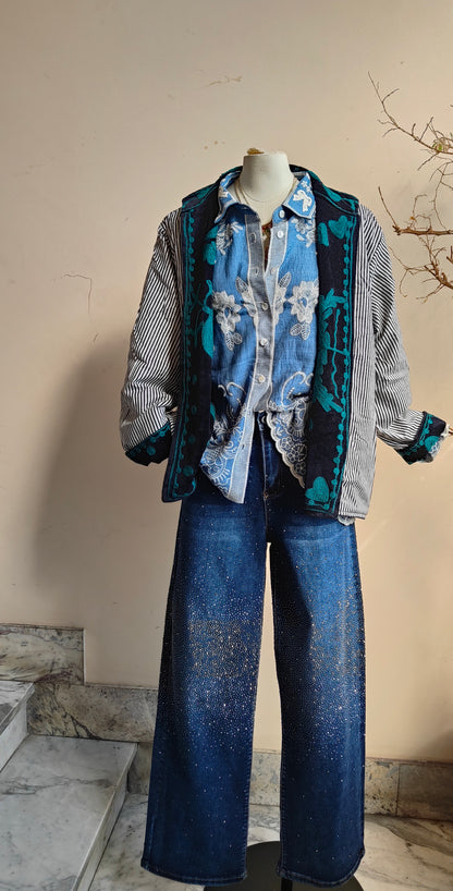 Giacca Boho con Tasche Laterali