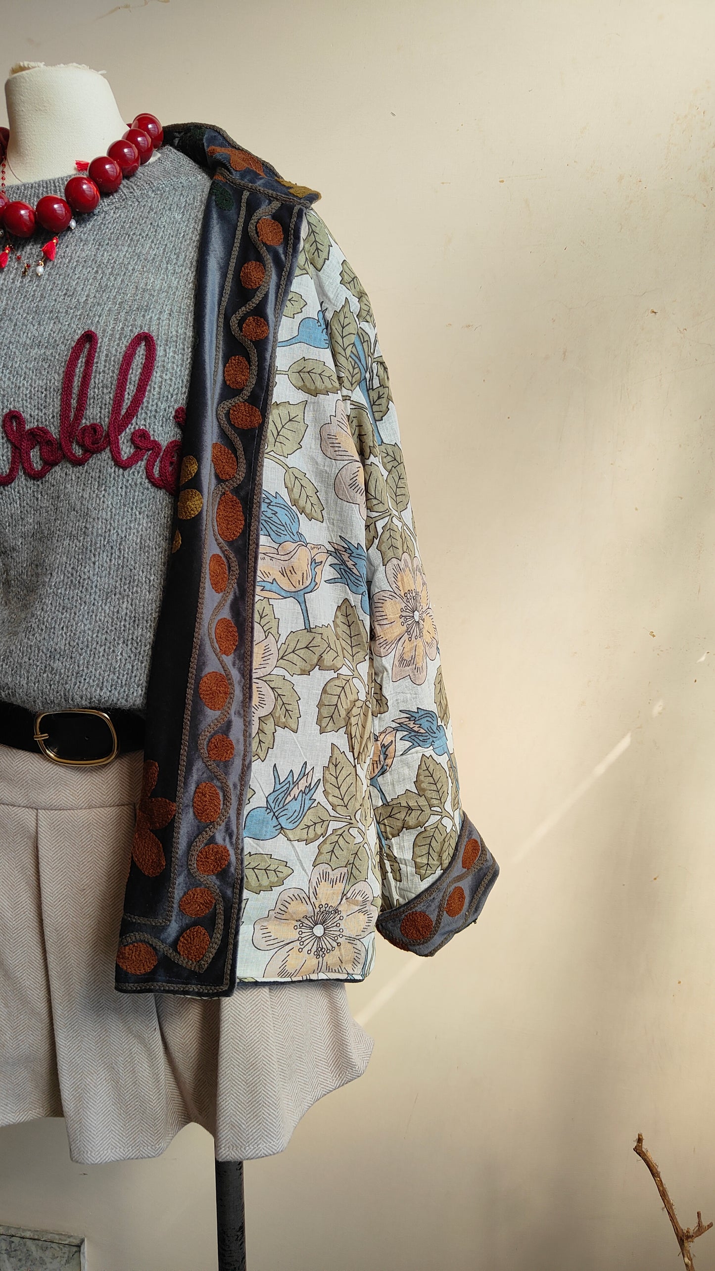 Giacca Boho con Tasche Laterali