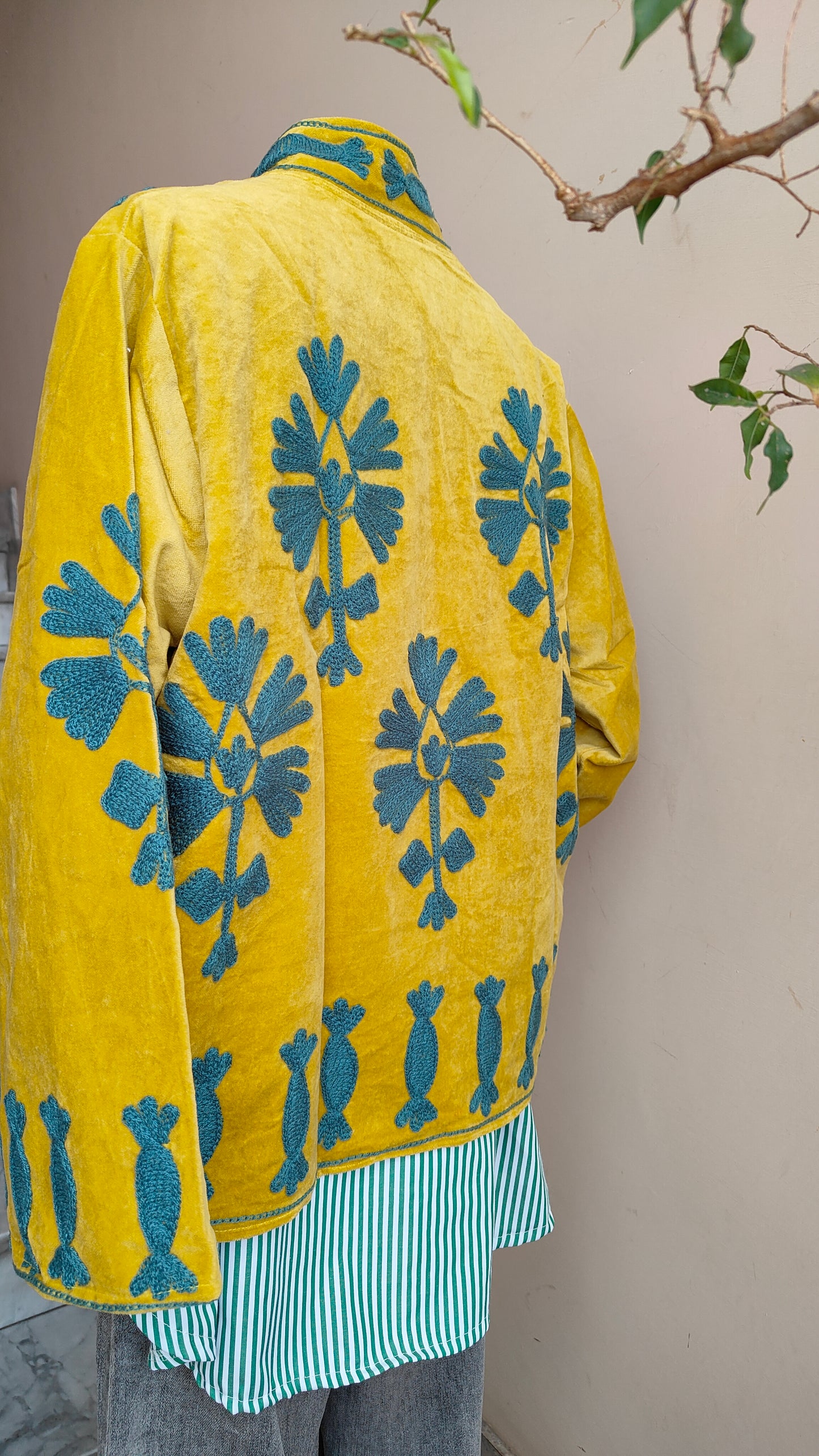 Giacca Boho con Tasche Laterali