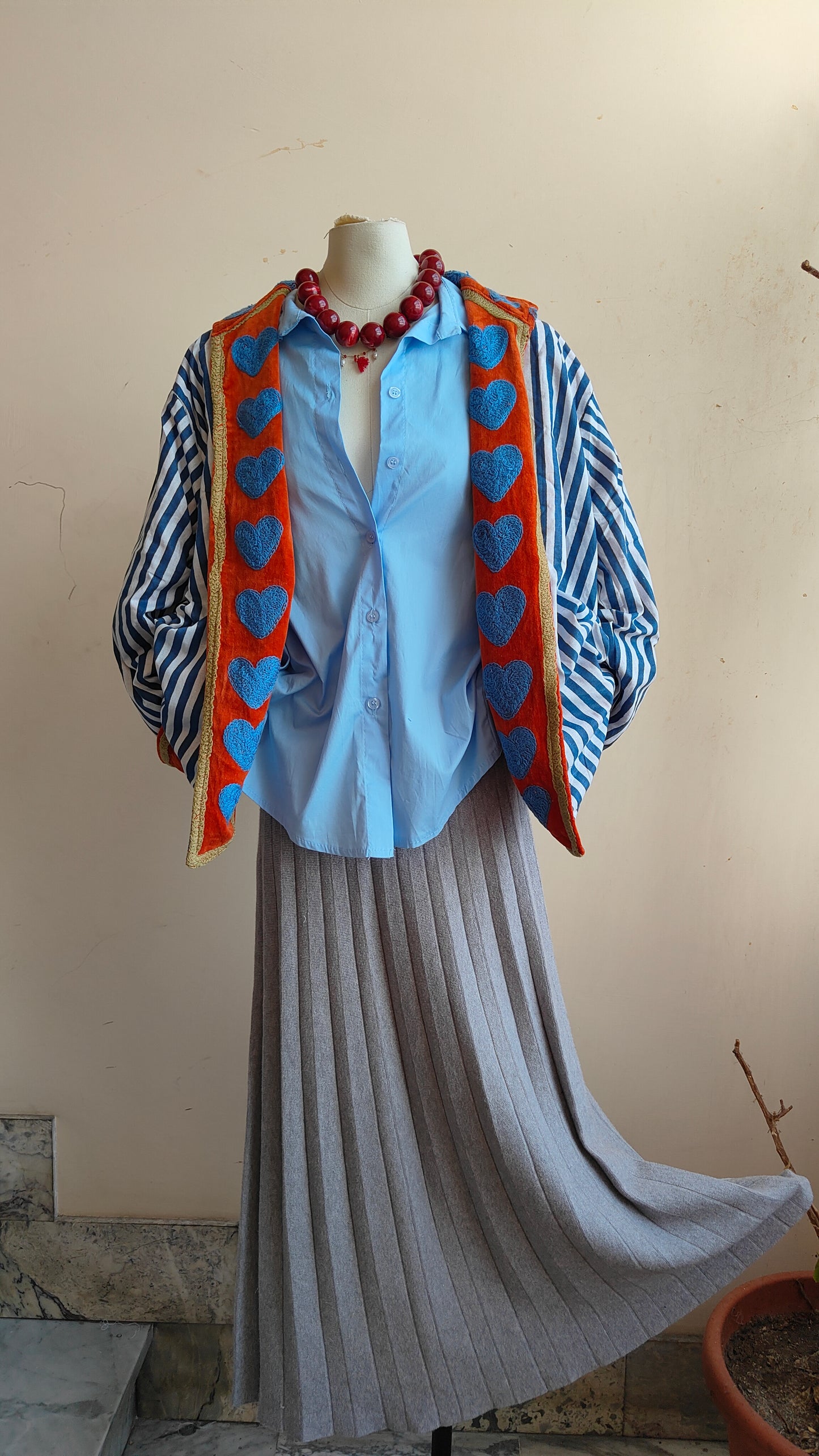 Giacca Boho con Tasche Laterali