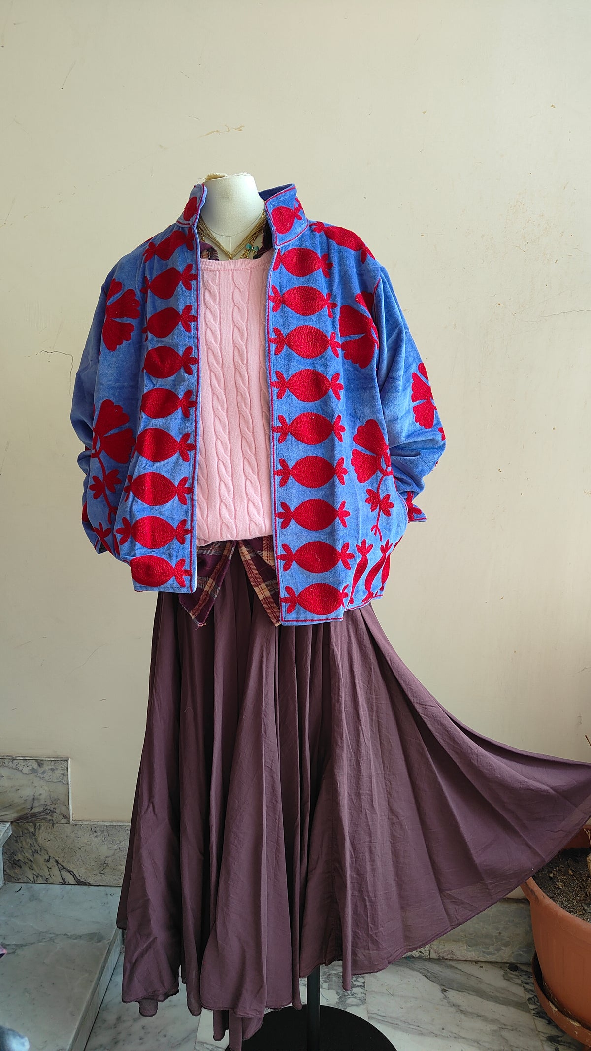 Giacca Boho con Tasche Laterali
