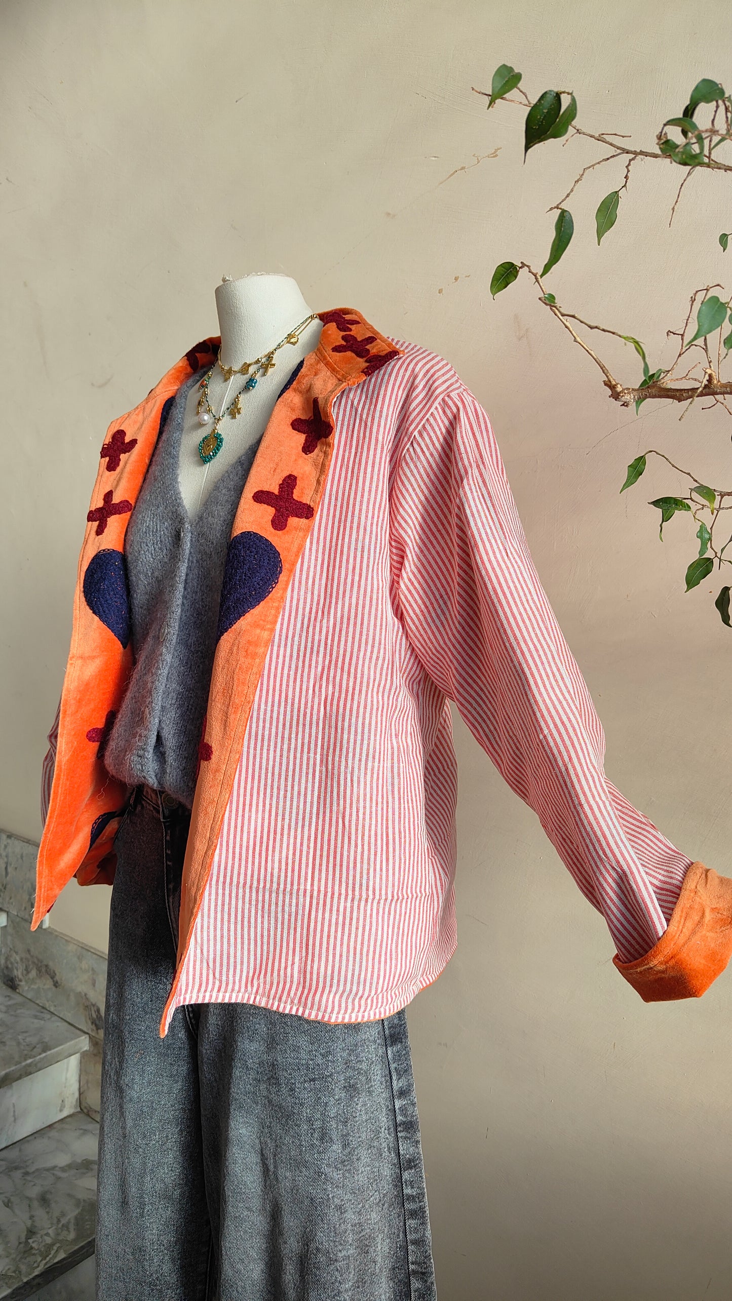 Giacca Boho con Tasche Laterali