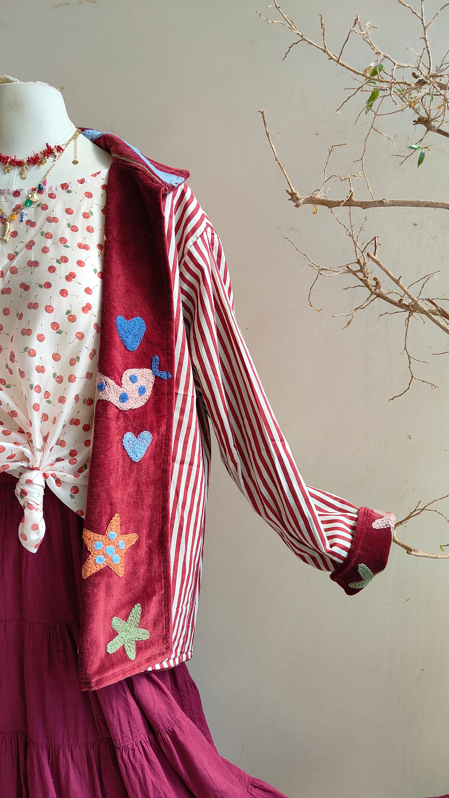 Giacca Boho con Tasche Laterali