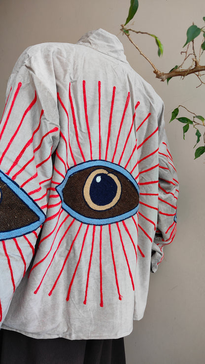 Giacca Boho con Tasche Laterali