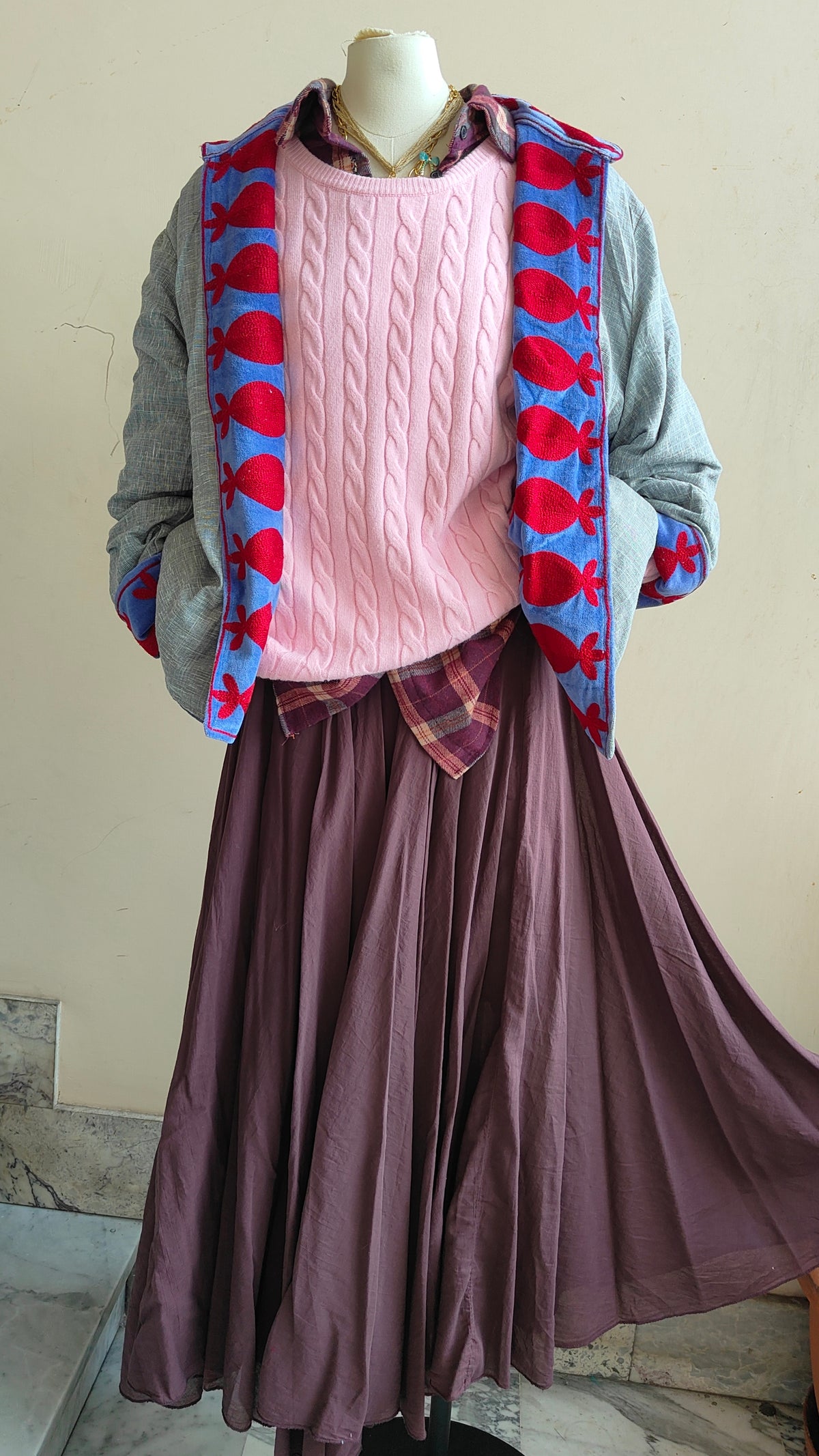 Giacca Boho con Tasche Laterali