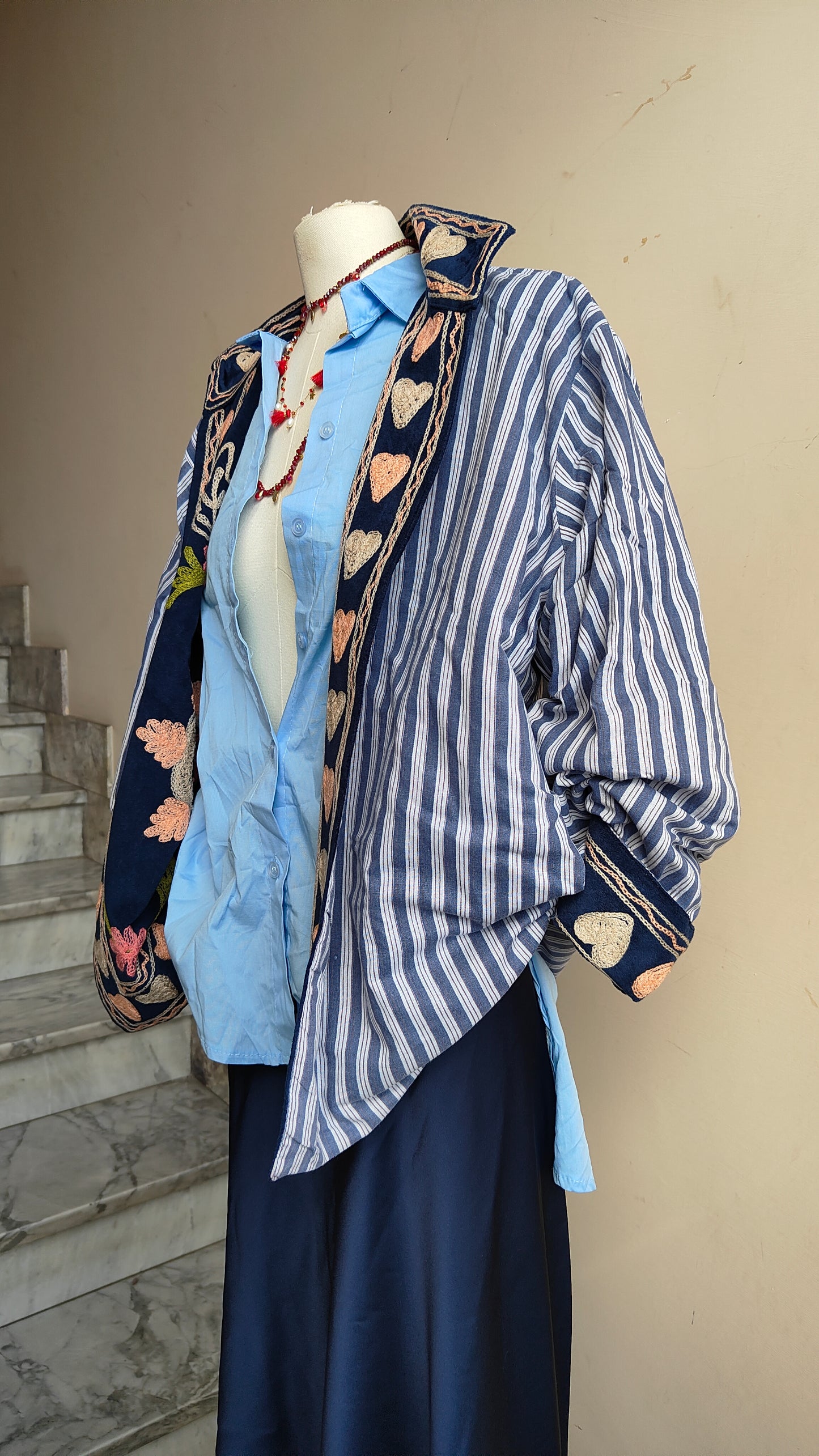 Giacca Boho con Tasche Laterali