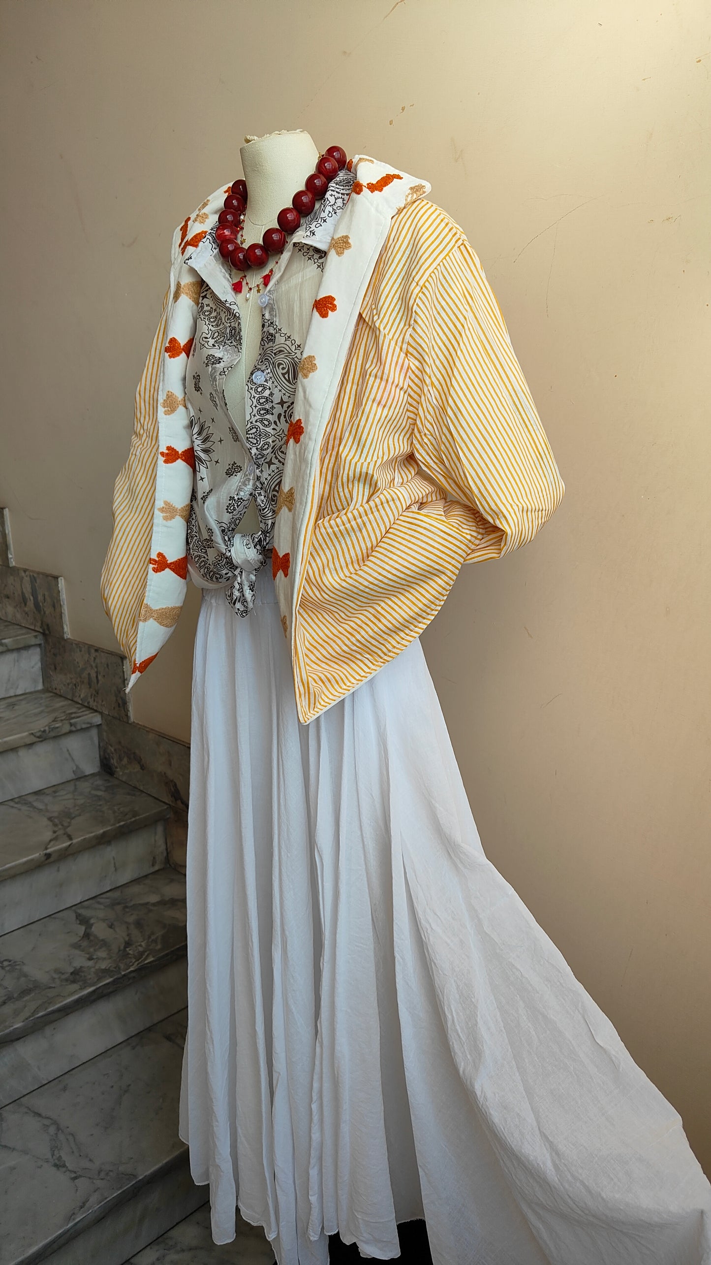 Giacca Boho con Tasche Laterali