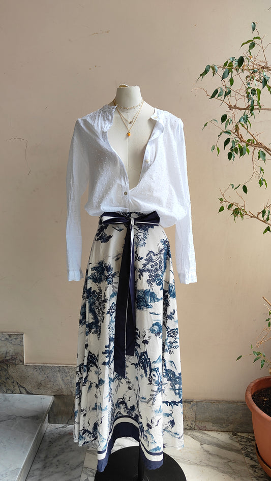 Gonna Toile de Jouy con fiocco