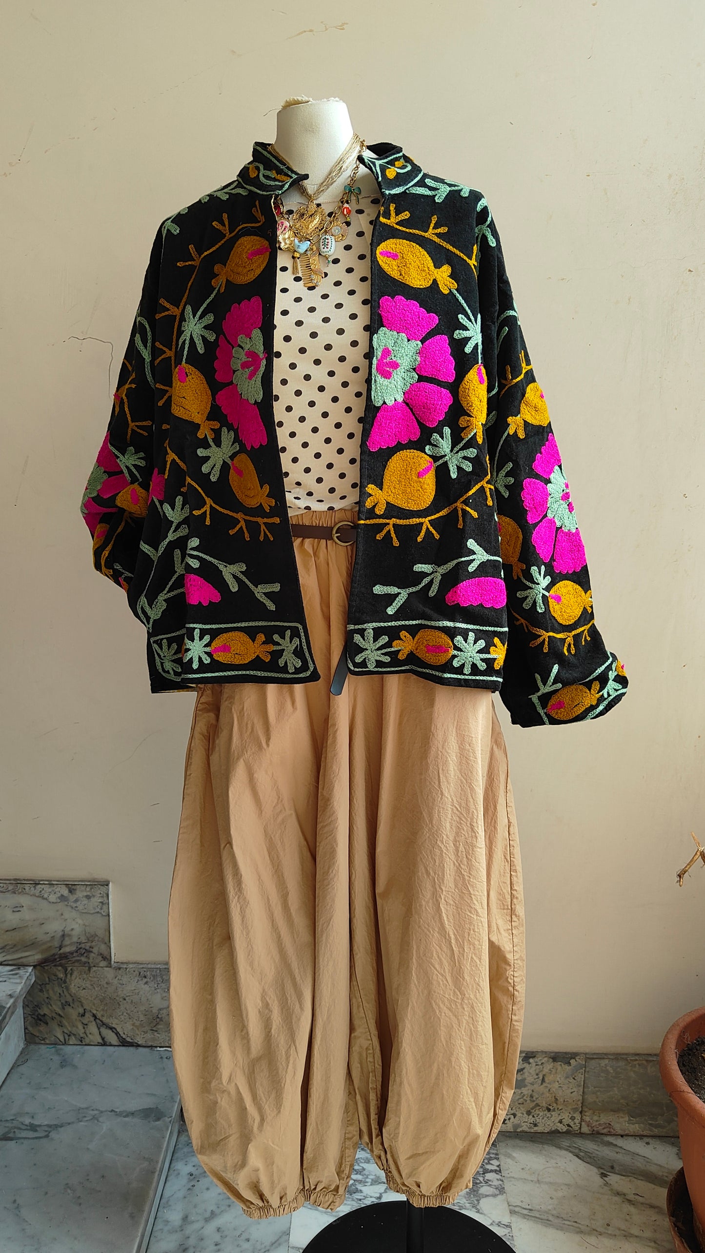 Giacca Boho con Tasche Laterali