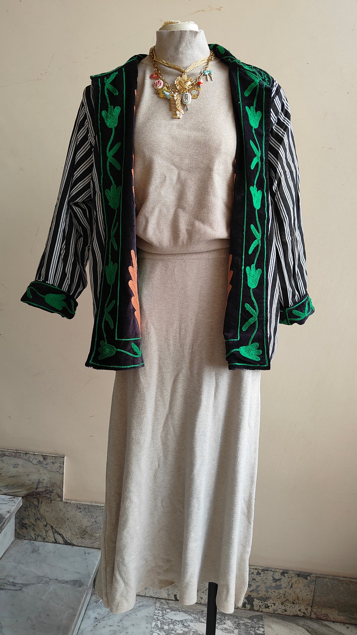 Giacca Boho con Tasche Laterali