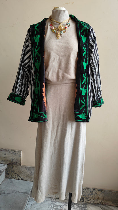 Giacca Boho con Tasche Laterali