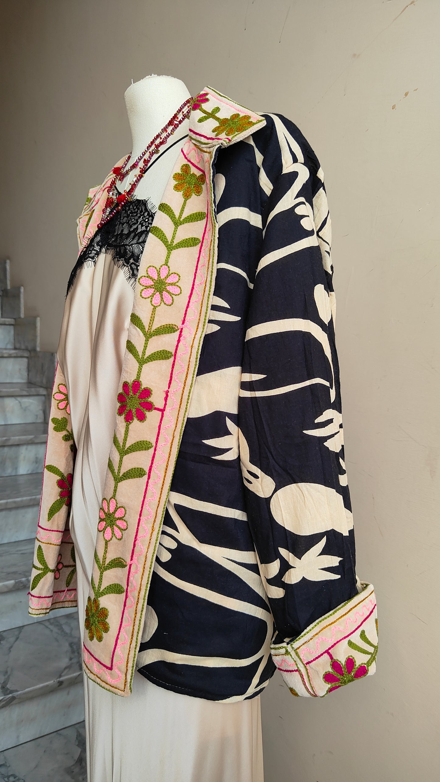 Giacca Boho con Tasche Laterali