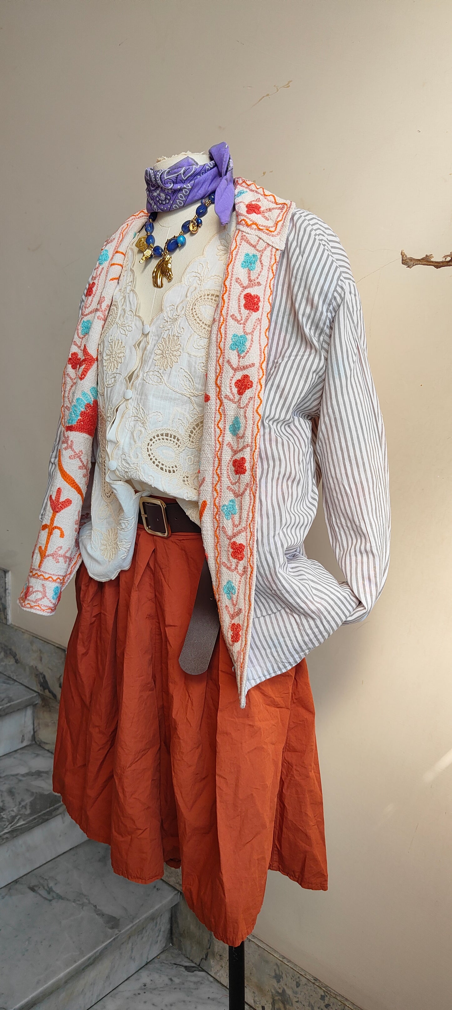 Giacca Boho tasche Canapa
