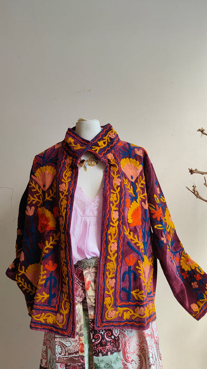 Giacca Boho con Tasche Laterali