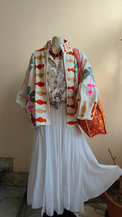 Giacca Boho con Tasche Laterali