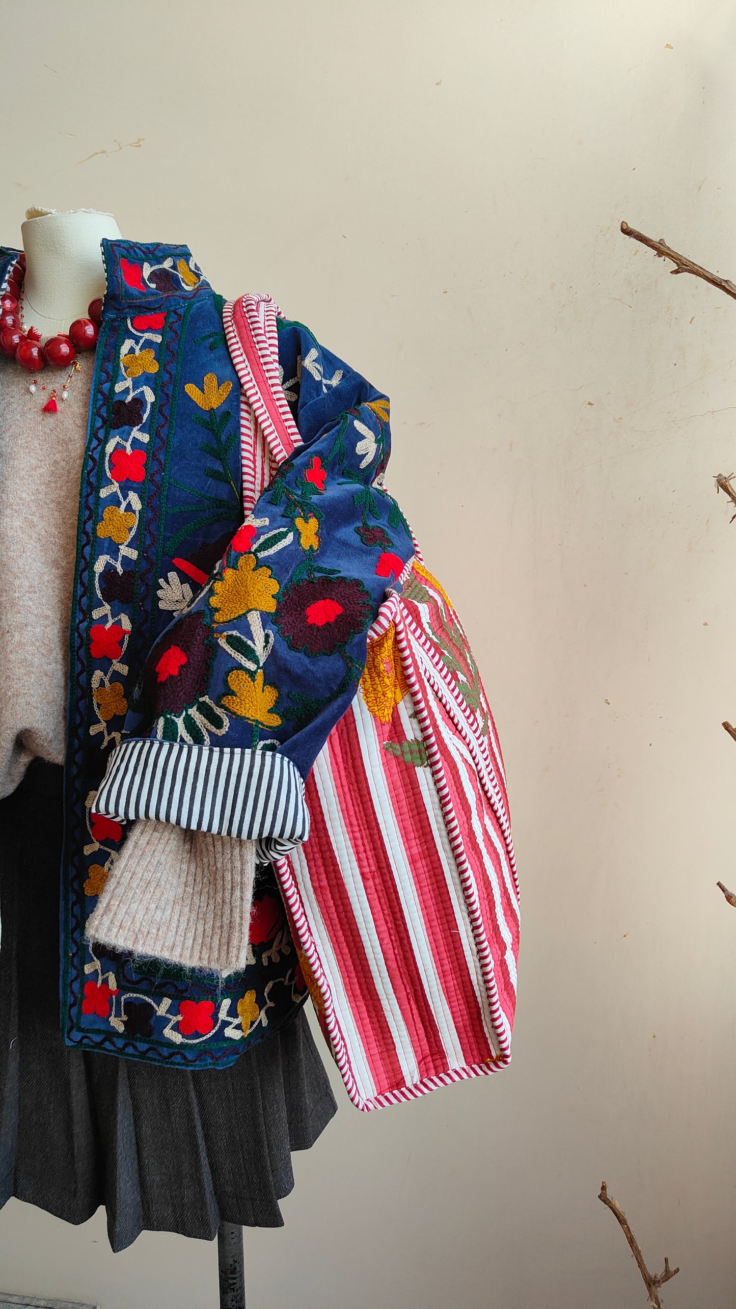 Giacca Boho con Tasche Laterali