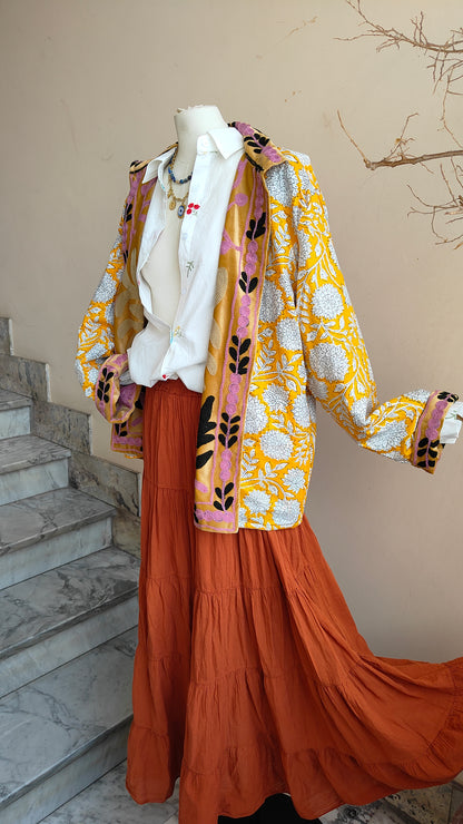 Giacca Boho con Tasche Laterali