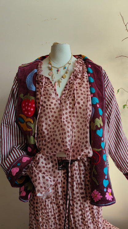 Giacca Boho con Tasche Laterali