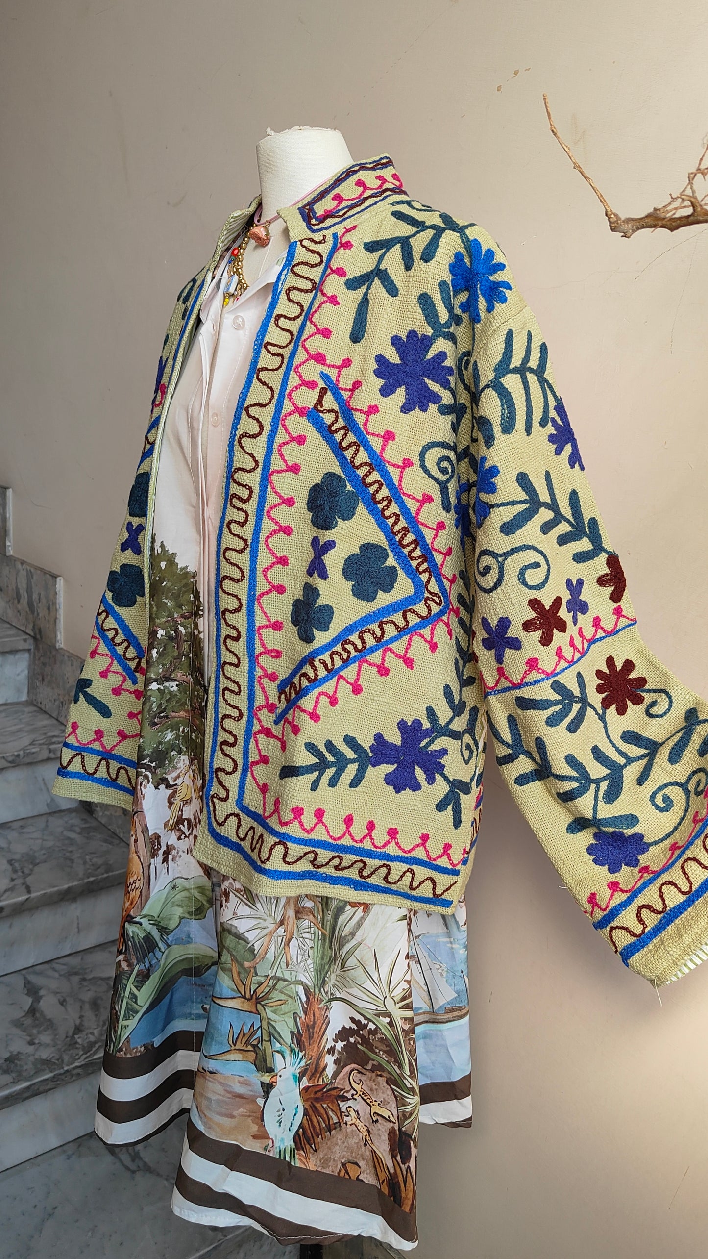 Giacca Boho tasche Canapa
