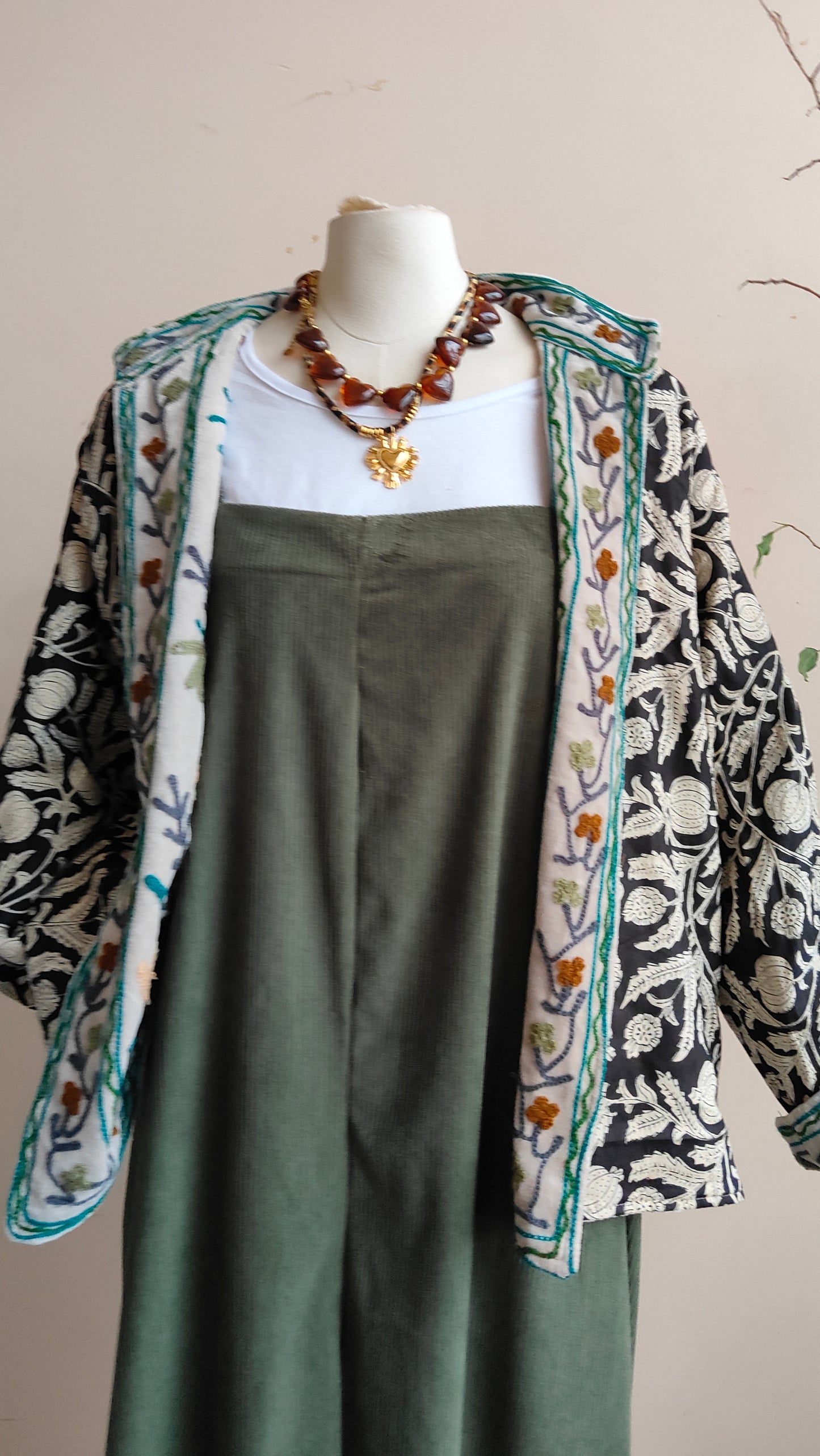 Giacca Boho con Tasche Laterali