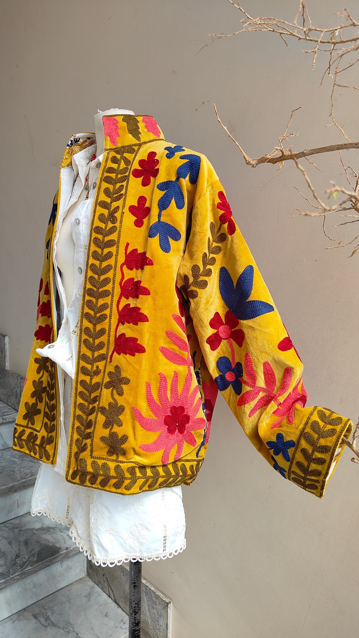 Giacca Boho con Tasche Laterali