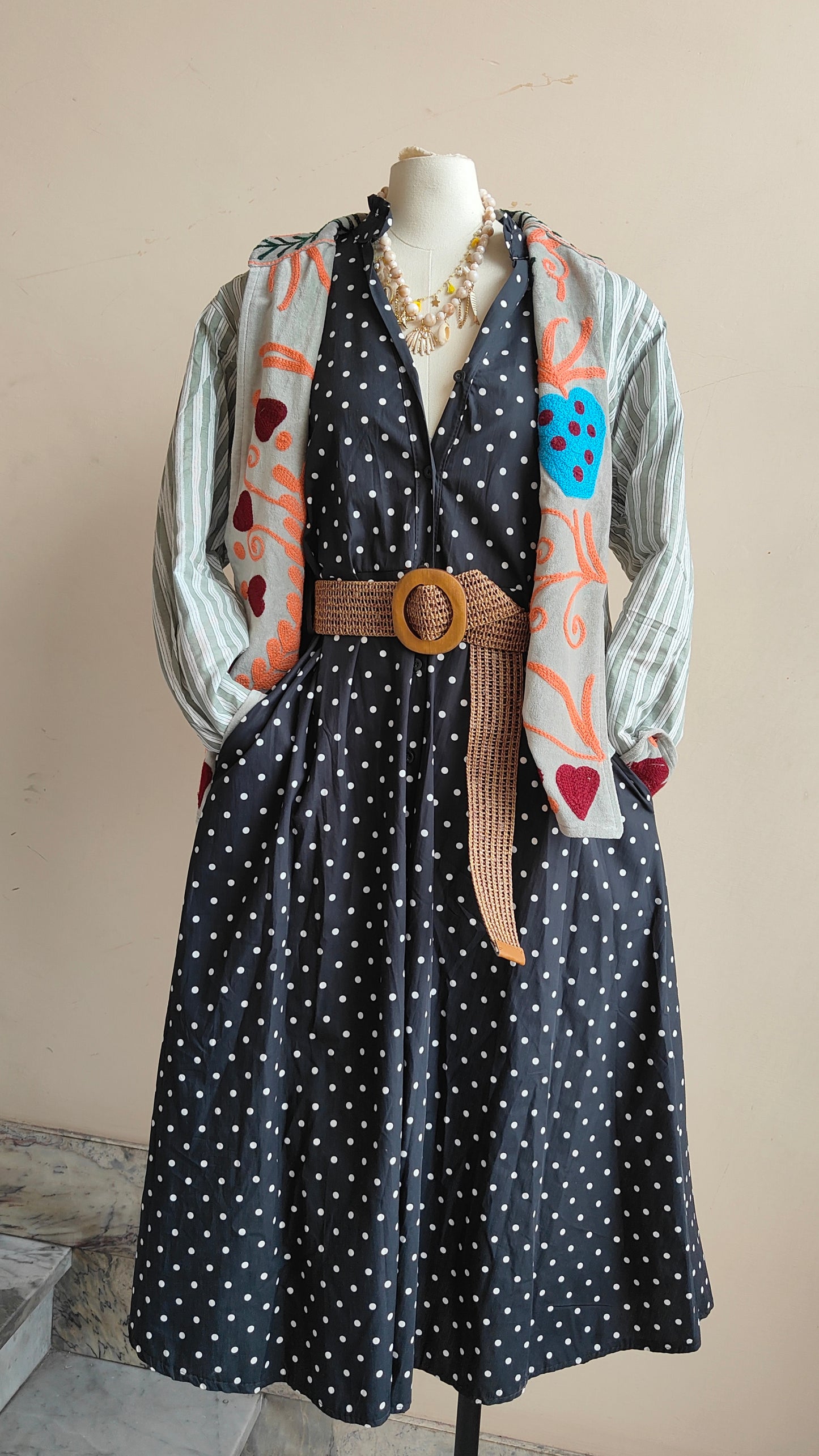 Giacca Boho con Tasche Laterali