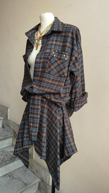 COMPLETO CHECK BORCHIE – CAMICIA & GONNA ASIMMETRICA