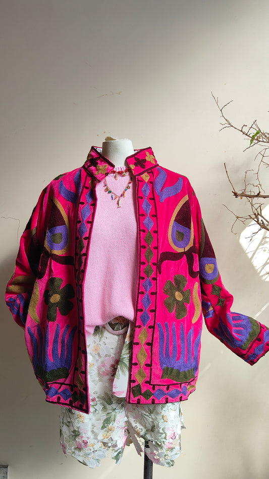 Giacca Boho con Tasche Laterali