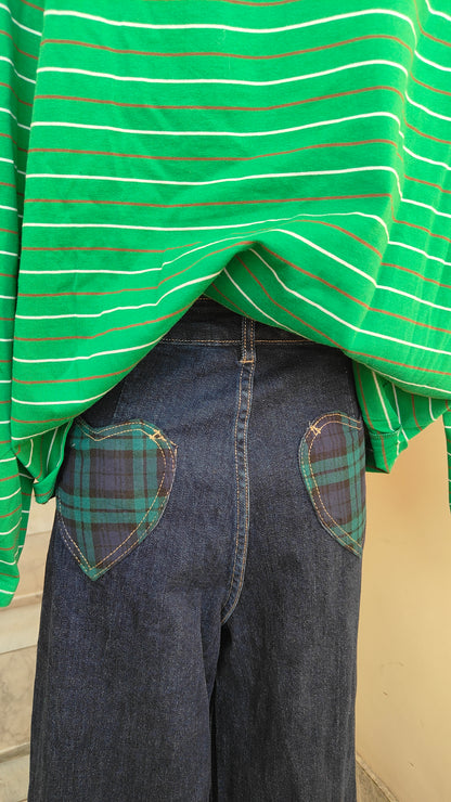 JEANS CUORE TARTAN