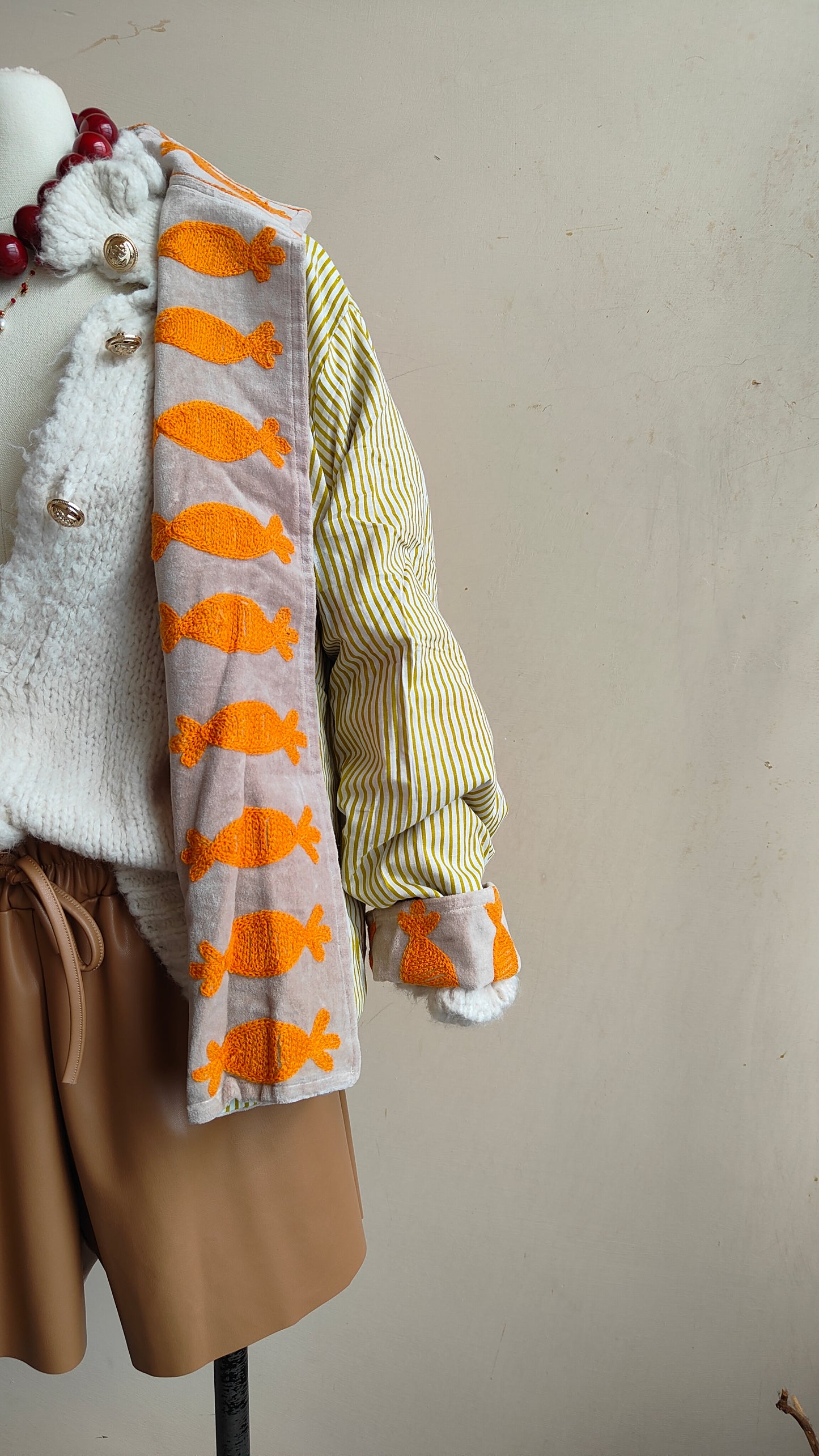 Giacca Boho con Tasche Laterali