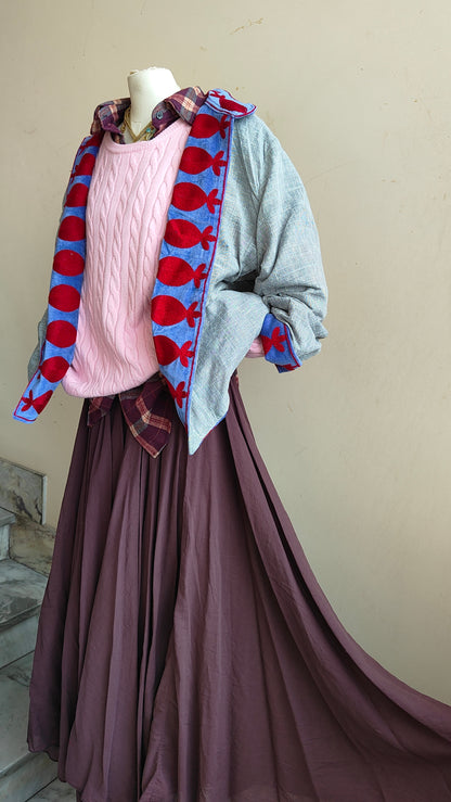 Giacca Boho con Tasche Laterali