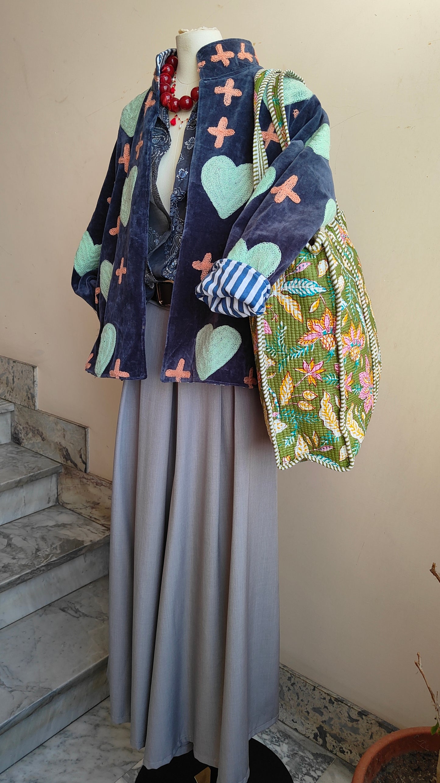 Giacca Boho con Tasche Laterali