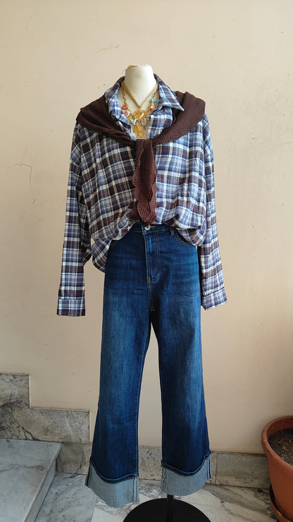 CAMICIA TARTAN CON CAPPUCCIO REMOVIBILE