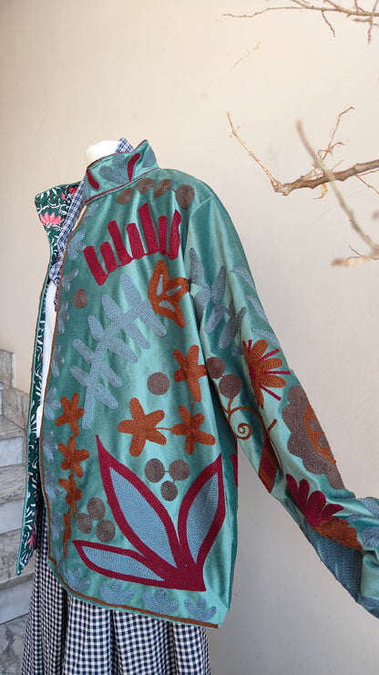 Giacca Boho con Tasche Laterali