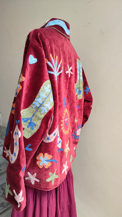 Giacca Boho con Tasche Laterali