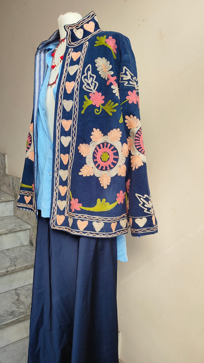 Giacca Boho con Tasche Laterali