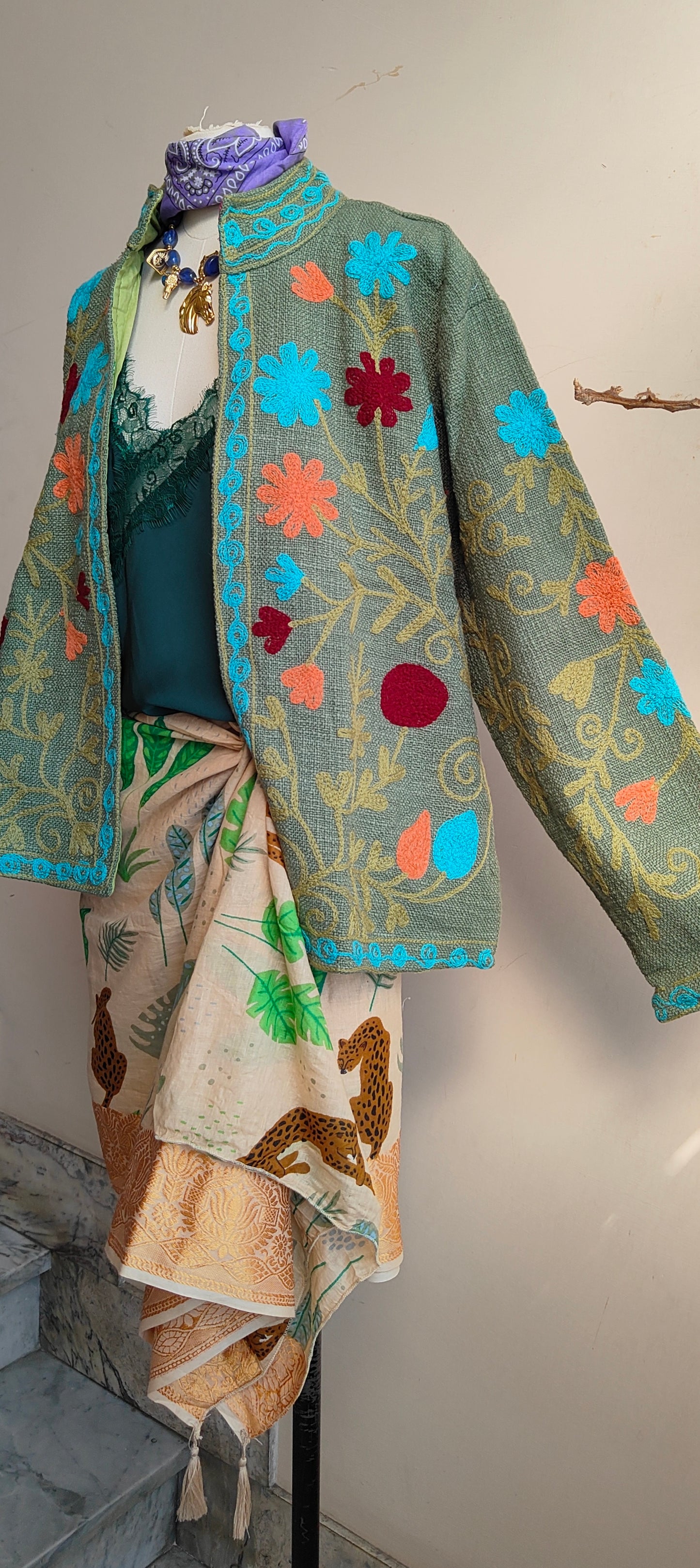 Giacca Boho tasche Canapa