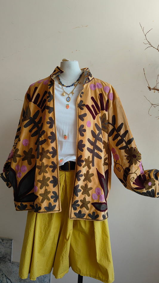 Giacca Boho con Tasche Laterali
