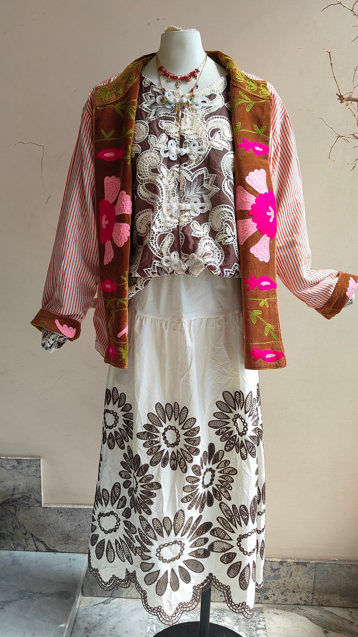Giacca Boho con Tasche Laterali