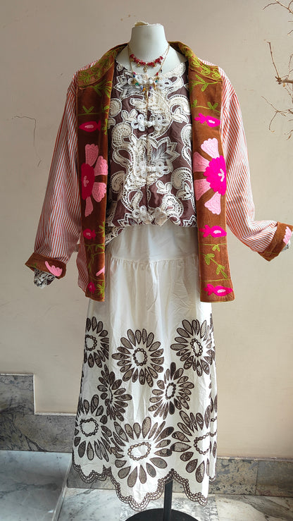 Giacca Boho con Tasche Laterali