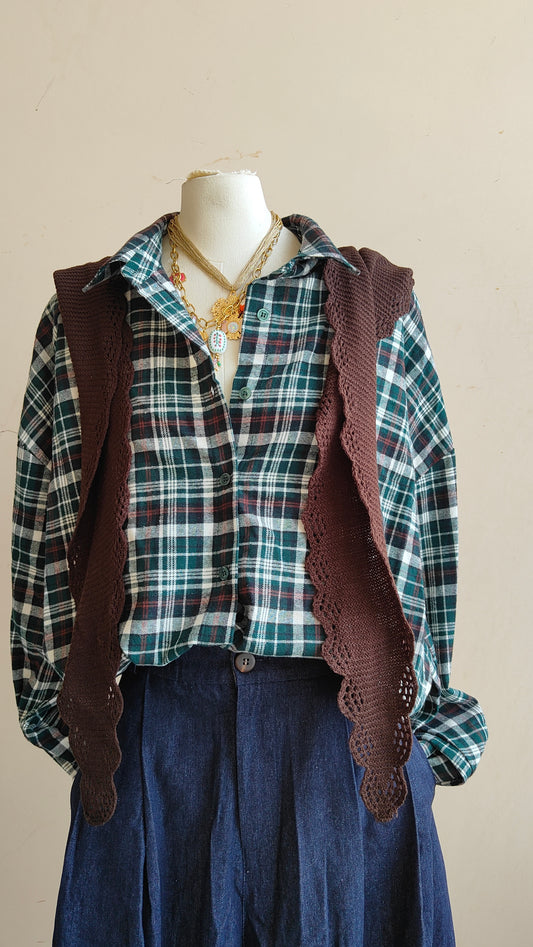CAMICIA TARTAN CON CAPPUCCIO REMOVIBILE