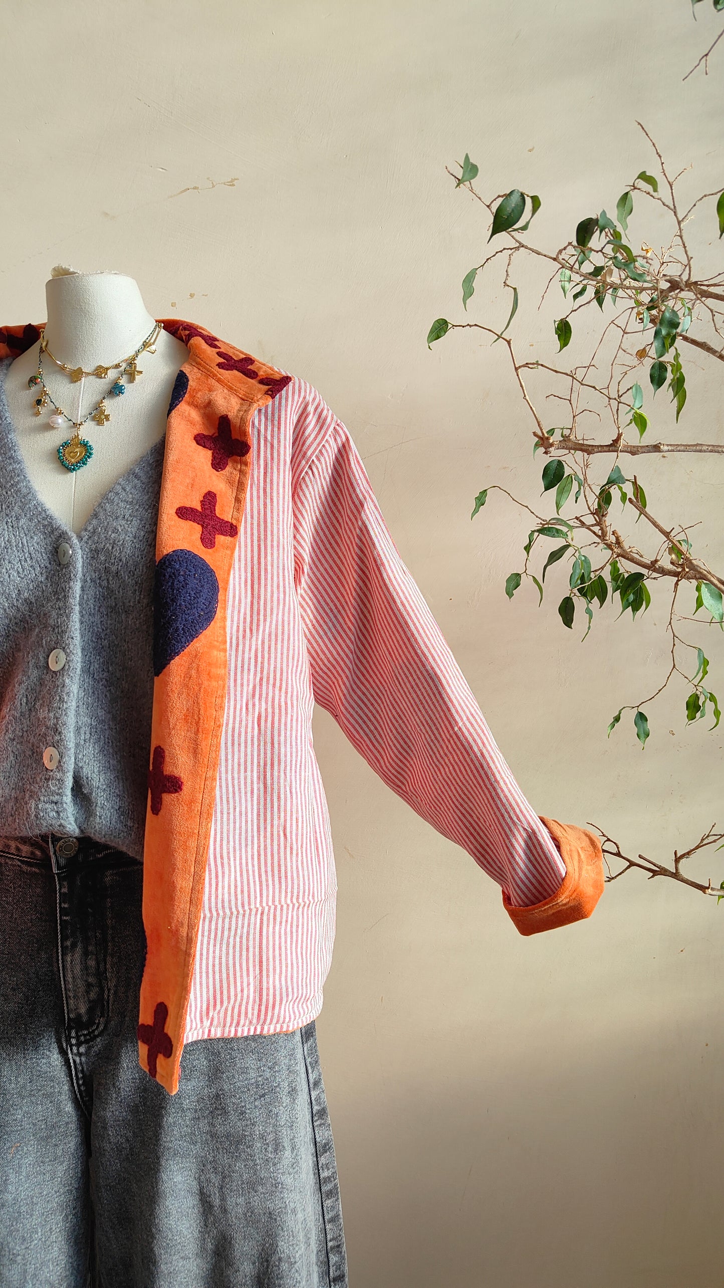 Giacca Boho con Tasche Laterali